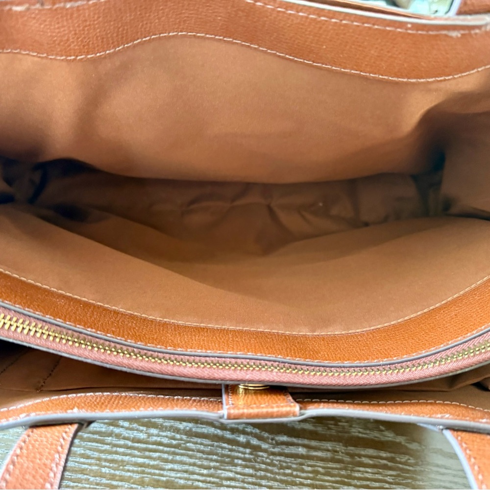 Fossil Large Leather Tote in Cognac Brown - Picture 10 of 14